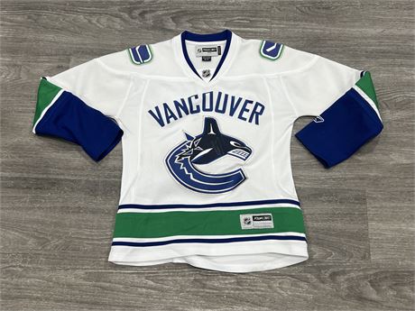 SIGNED VANCOUVER CANUCKS WOMENS JERSEY SIZE S - SIGNATURE UNKNOWN