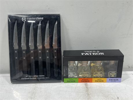 (NEW) TEQUILA PATRON SET & STEAK KNIFE SET