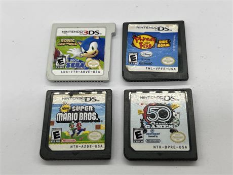 4 NINTENDO DS / 3DS GAMES