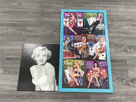 MARILYN MONROE PICTURE AND FRAMED GAMING POSTER (20”X36”)