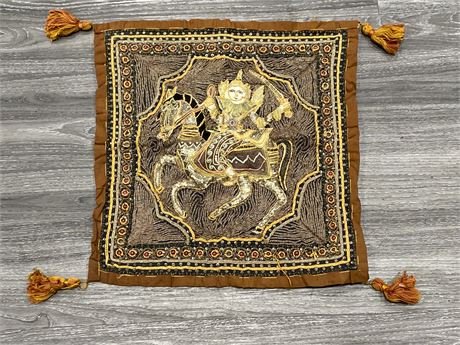 INDIAN JEWELLED CUSHION COVER (18”X19”)