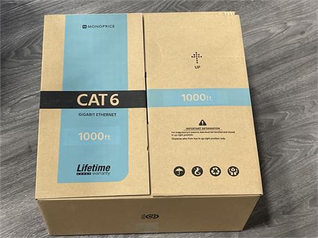 BOX OF CATS 1000FT OF GIGABIT ETHERNET CABLES