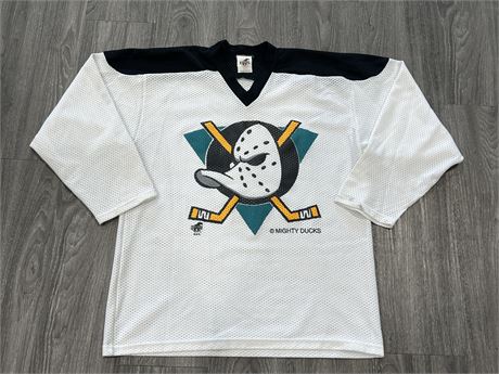 VINTAGE MIGHTY DUCKS JERSEY BY RAVENS - SIZE XL - MADE IN CANADA