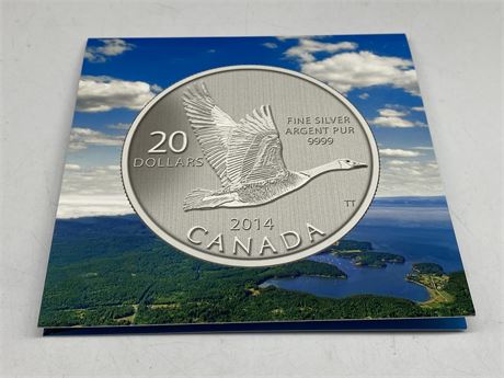 ROYAL CANADIAN MINT $20 FINE SILVER GOOSE COIN