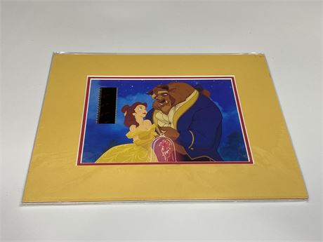 DISNEY LITHOGRAPH MATTED WITH 35MM FILM CELS FROM BEAUTY & THE BEAST