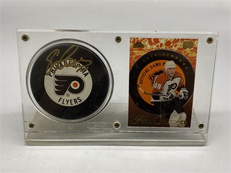 ERIC LINDROS AUTOGRAPHED PUCK & LIMITED EDITION PUCK