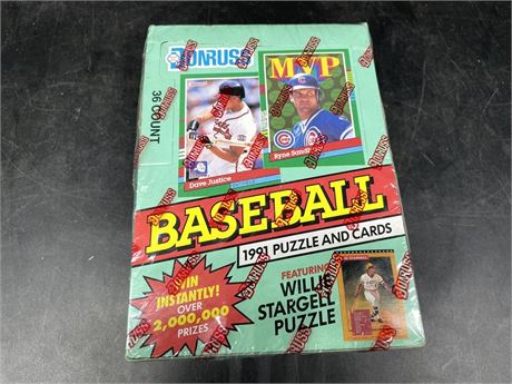 NEW 91’ DONRUSS CARDS & PUZZLE BOX (36 PACKS - SERIES 2)