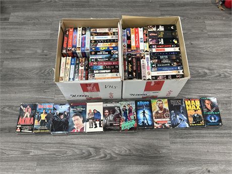 2 BOXES OF VINTAGE VHS