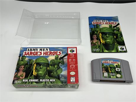 ARMY MEN SARGES HEROES - N64 COMPLETE W/BOX & MANUAL - EXCELLENT COND