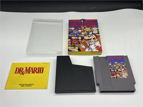 DR MARIO - NES COMPLETE W/BOX & MANUAL - EXCELLENT COND