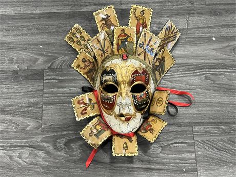 SIGNED / STAMPED VENETIAN MASK - HAND CRAFTED IN ITALY - 16” LONG