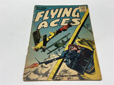 FLYING ACES VINTAGE COMIC - PARTIALLY TORN COVER