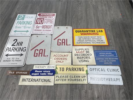 PARKING SIGNS + MORE LARGEST 12”x18”