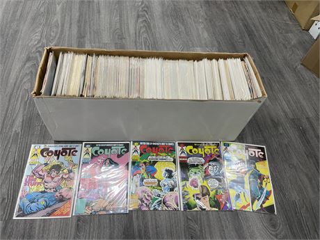 LONG BOX OF COMIC BOOKS BAGED, BOARDED BACK ISSUES