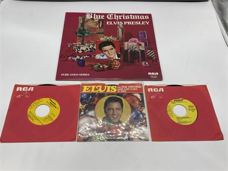 4 ELVIS PRESLEY CHRISTMAS RECORDS - EXCELLENT (E)