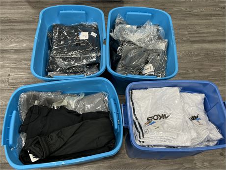 4 BOXES OF NEW AKOS PANTS - MISC SIZES / COLOURS