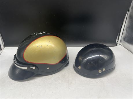 2 VINTAGE MOTORCYCLE HELMETS