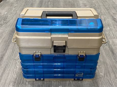 LARGE PLANO TACKLE BOX W/CONTENT (18”X15”)