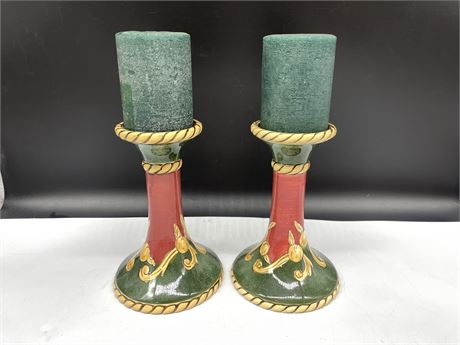 2 AMERICAN ATELIER NOEL 3399 CANDLE HOLDERS - 1FT TALL