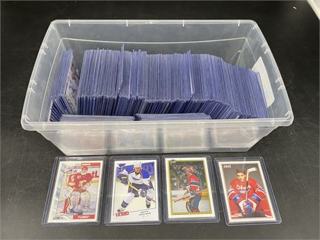 BOX OF MISC HOCKEY CARDS ALL IN SLEEVES