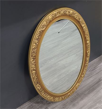VINTAGE OVAL GUILDED MIRROR (27.5"x20")
