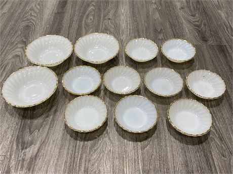 12 SMALL ANCHOR HAWKING FIRE KING BOWLS