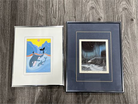 2 SMALL FRAMED PRINTS - PATRICIA STACEY & HARRISON - 13”x10”