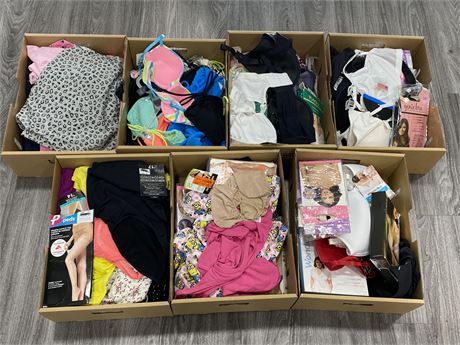 7 BOXES OF MISC WOMANS CLOTHING