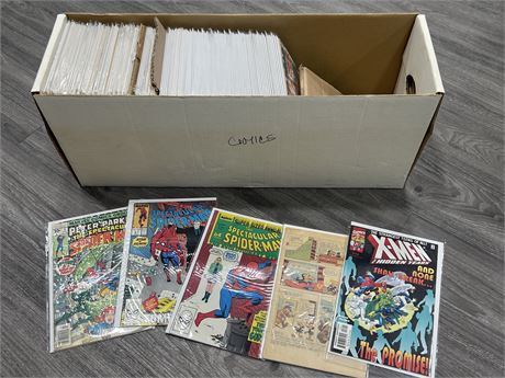 LONG BOX OF COMICS - MOSTLY SPIDER-MAN