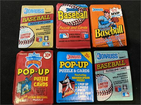 6 PACKS OF UNOPENED DONROSS MLB CARDS