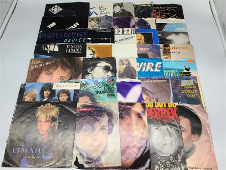 35 MISC 45'S WITH PICTURES SLEEVES (Good condition)