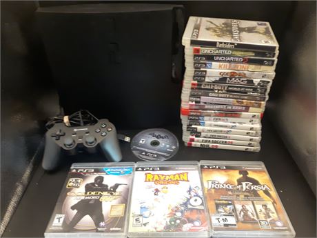 PS3 SLIM CONSOLE WITH 20 GAMES - VERY GOOD CONDITION