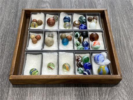 TURN OF THE CENTURY MARBLES — ONION SKINS, CLAY, HAND BLOWN