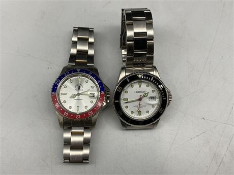 HOLLYWOOD POLO AUTOMATIC (Missing stem, works) & HUDSON WATCH (Needs battery)