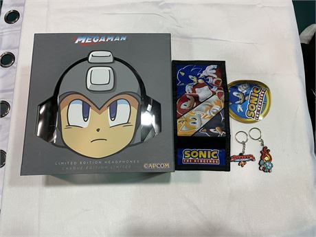 NEW MEGA MAN HEADSET (LIMITED EDITION) + SONIC WALLET & MORE