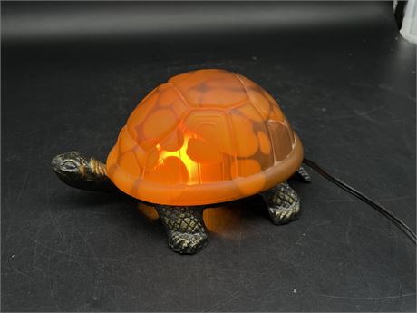 METAL TURTLE LAMP WITH GLASS SHELL (WORKING - 7”)