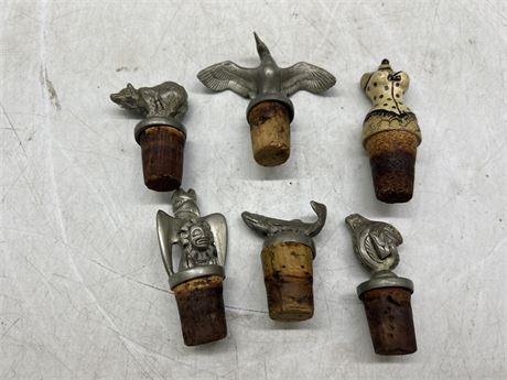 LOT OF ASSORTED NATIVE WINE STOPPERS