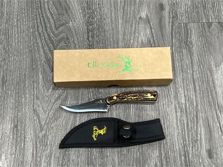 NEW ELK RIDGE SMALL KNIFE W/ SHEATH - 3.5” BLADE
