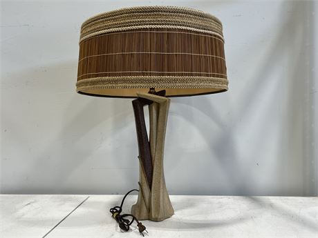 1950 PLASTO LAMP WITH ORIGINAL MARIA KIPP LAMP SHADE 25”