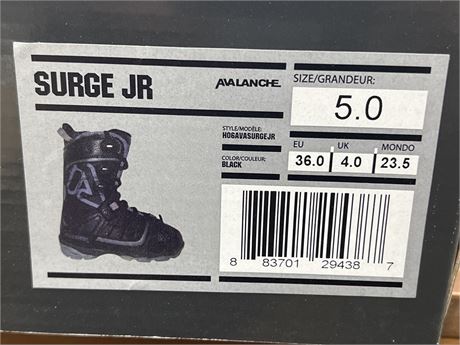 BRAND NEW IN BOX - AVALANCHE SNOWBOARD BOOTS - SPECS IN PHOTOS