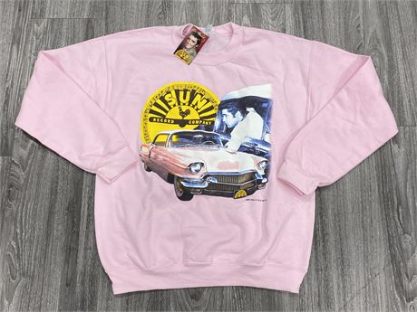 SUN RECORDS PINK SWEATSHIRT - NEW/UNUSED SIZE M (Minor stains on back)