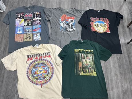 5 CONCERT/BAND SHIRTS - ALL SIZE LARGE