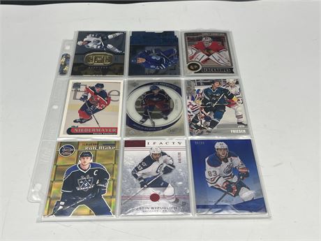 SHEET OF LIMITED EDITION HOCKEY CARDS