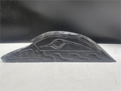 SIGNED FIRST NATIONS “RAVEN HEAD” BY JIM JULES NOOTKA 2014 17”x5”