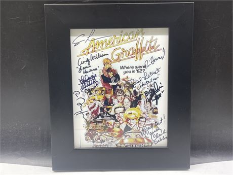 AMERICAN GRAFFITI AUTOGRAPHED 8”x10” PHOTO POSTER FRAMED