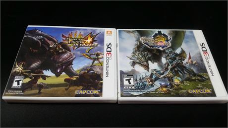 EXCELLENT CONDITION - CIB - MONSTER HUNTER 3 & 4 (3DS)