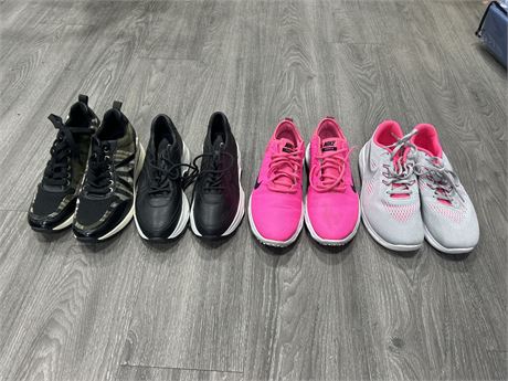 4 PAIRS WOMENS SHOES - MOSTLY SIZE 8 - INCLUDES NIKE GOLF SHOES