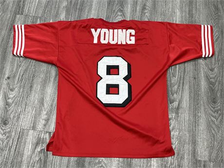 STEVE YOUNG THROWBACK SAN FRANCISCO 49ERS JERSEY SIZE 50