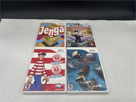4 MISC WII GAMES - ALL COMPLETE W/ INSTRUCTIONS