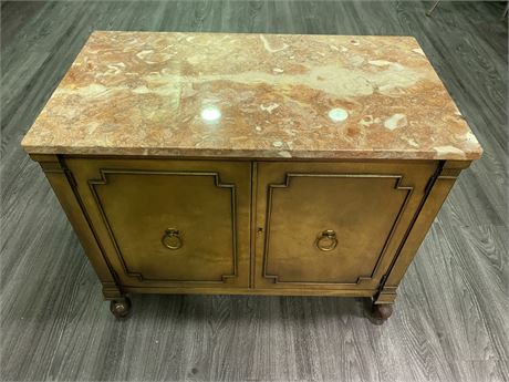 VINTAGE CABINET W/MARBLE TOP (31”X17”)